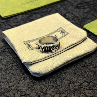 Gucci Engraved Double G Band Ring