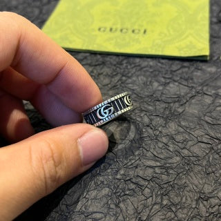 Gucci Engraved Double G Band Ring
