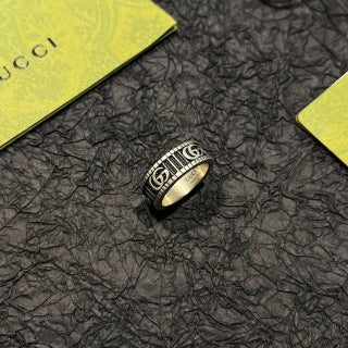 Gucci Engraved Double G Band Ring