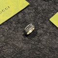 Gucci Interlocking G Engraved Textured Band Ring