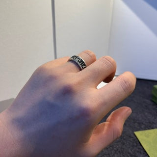 Gucci Engraved Double G Band Ring
