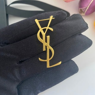 YSL Vertical Monogram Statement Earrings