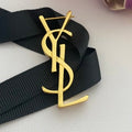 YSL Vertical Monogram Statement Earrings