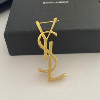 YSL Vertical Monogram Statement Earrings