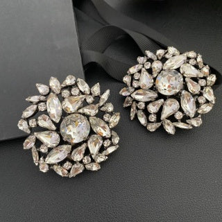 YSL Celestial Crystal Bloom Clip-On Earrings