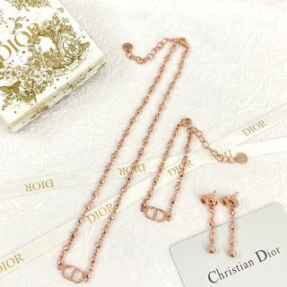 Dior CD Rose Gold Signature Chain Necklace