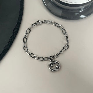 Gucci GG Mini Medallion Link Silver Bracelet