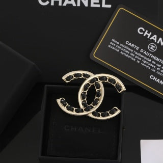 Chanel Classic Leather Double C Brooch