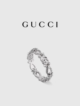 Gucci Interlocking G Floral Link Chain Bracelet