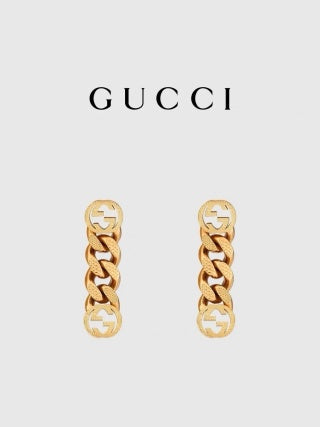Gucci GG Interlocking Chain Drop Earrings