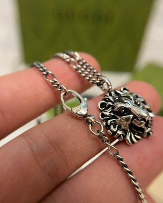 Gucci Tiger Head Pendant Chain Necklace