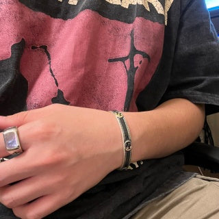 Gucci Interlocking G Black Enamel Chain Bracelet