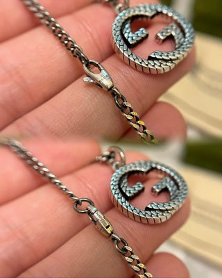 Gucci Interlocking G Round Charm Chain Necklace