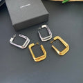 YSL Geometric Frame Hoop Earrings