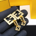 Fendi Verona FF Double Logo Drop Earrings
