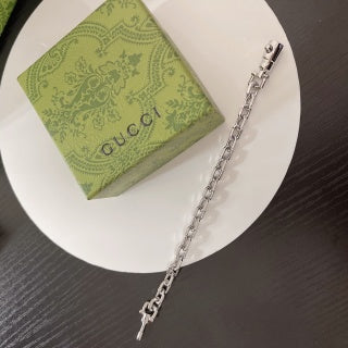 Gucci GG Industrial Link Silver Chain Bracelet