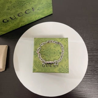 Gucci GG Industrial Link Silver Chain Bracelet