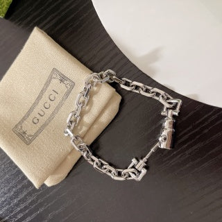 Gucci GG Industrial Link Silver Chain Bracelet