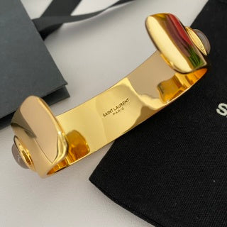 YSL Amber Stone Gold Cuff Bracelet