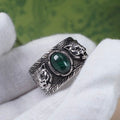 Gucci Engraved Malachite Statement Ring