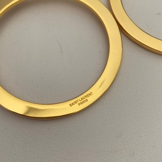 YSL Golden Cassandre Circle Drop Earrings