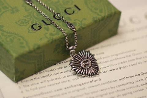 Gucci Radiant Heartburst Silver Pendant Necklace