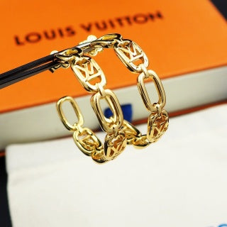 Louis Vuitton Chain Link Hoop Stud Earrings