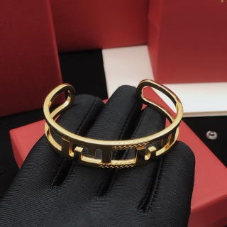 FENDI FF Pavé Open Cuff Bracelet