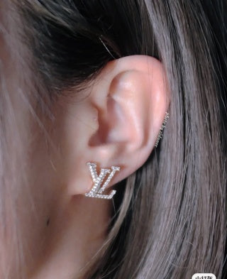 Louis Vuitton Signature Letter Stud Earrings
