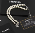 Chanel Romantic Pearl Bow Charm Necklace