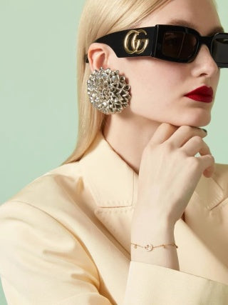 Gucci GG Mini Oval Charm Gold Chain Bracelet
