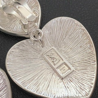YSL Silver Monogram Medallion Clip-On Earrings