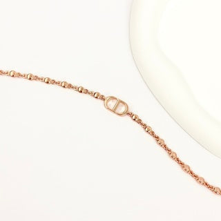 Dior CD Rose Gold Signature Chain Necklace