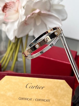 Cartier Love Entrelacé Pavé Crossover Bracelet