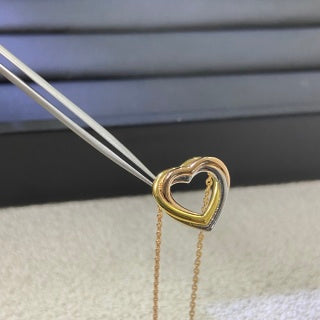Cartier Tri-color Polished Heart Necklace