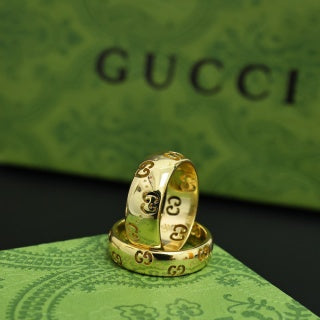 Gucci GG Pattern Engraved Wide Band Ring