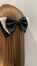 Chanel Black Satin Bow Hair Clip – Elegant Luxury Fashion Accessory