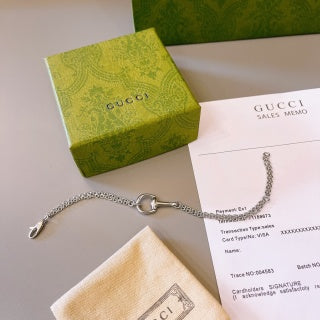 Gucci GG Horsebit Link Silver Chain Bracelet
