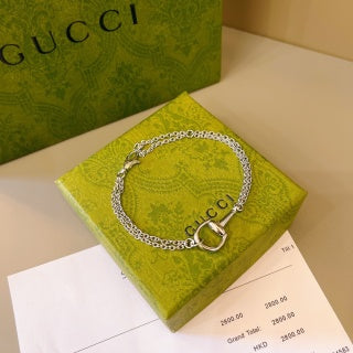 Gucci GG Horsebit Link Silver Chain Bracelet
