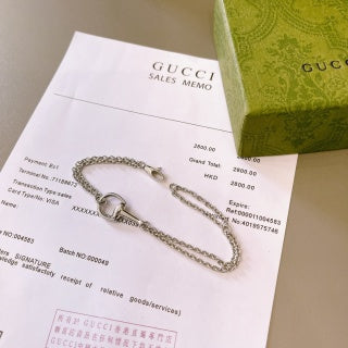 Gucci GG Horsebit Link Silver Chain Bracelet