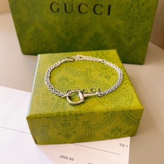 Gucci GG Horsebit Link Silver Chain Bracelet