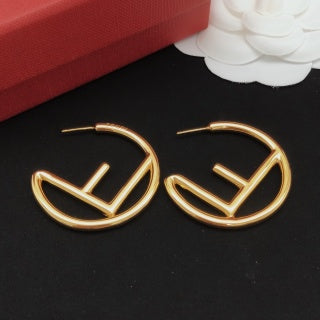 FENDI FF Open Circle Stud Earrings