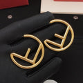 FENDI FF Open Circle Stud Earrings