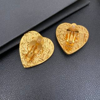 YSL Turquoise Heart Medallion Clip-On Earrings