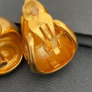 YSL Fluid Gold Teardrop Sculptural Earrings