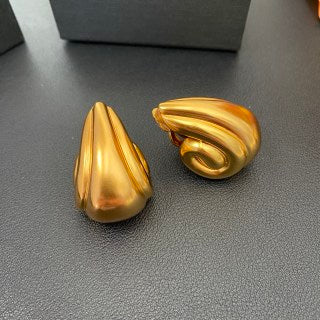 YSL Fluid Gold Teardrop Sculptural Earrings