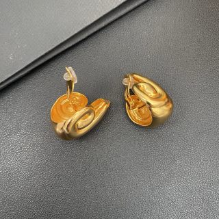 YSL Fluid Gold Teardrop Sculptural Earrings