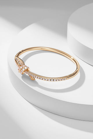 Tiffany Diamond Ribbon Cuff Bracelet – Elegant Luxury Fine Jewelry