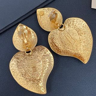 YSL Gemstone Teardrop Medallion Clip-On Earrings