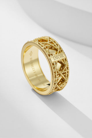 Dior Étoile Woven Gold Band Ring